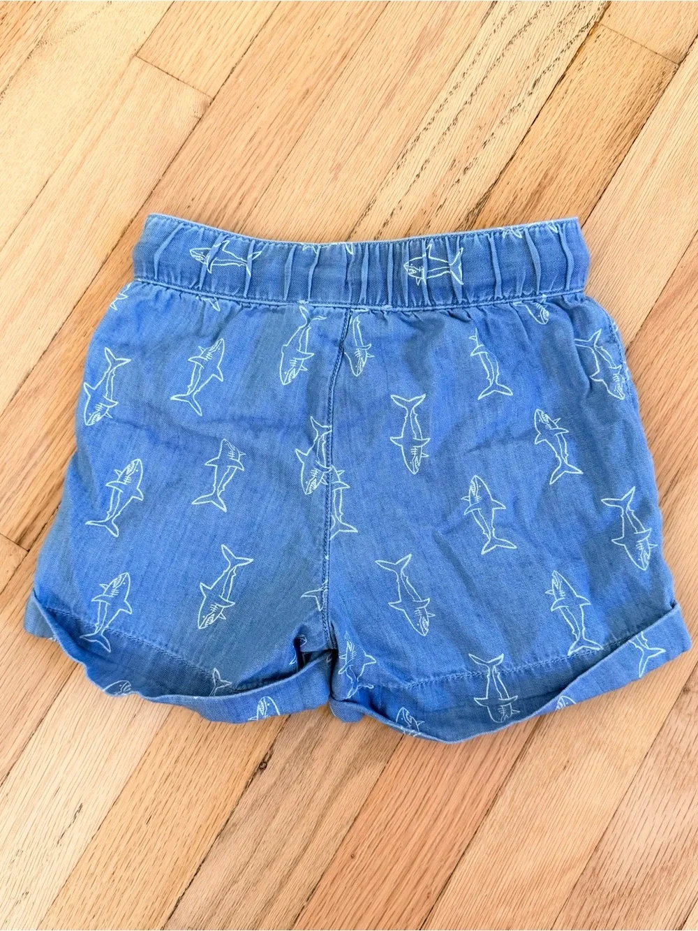 TUCKER + TATE Blue Denim Shark Print Shorts